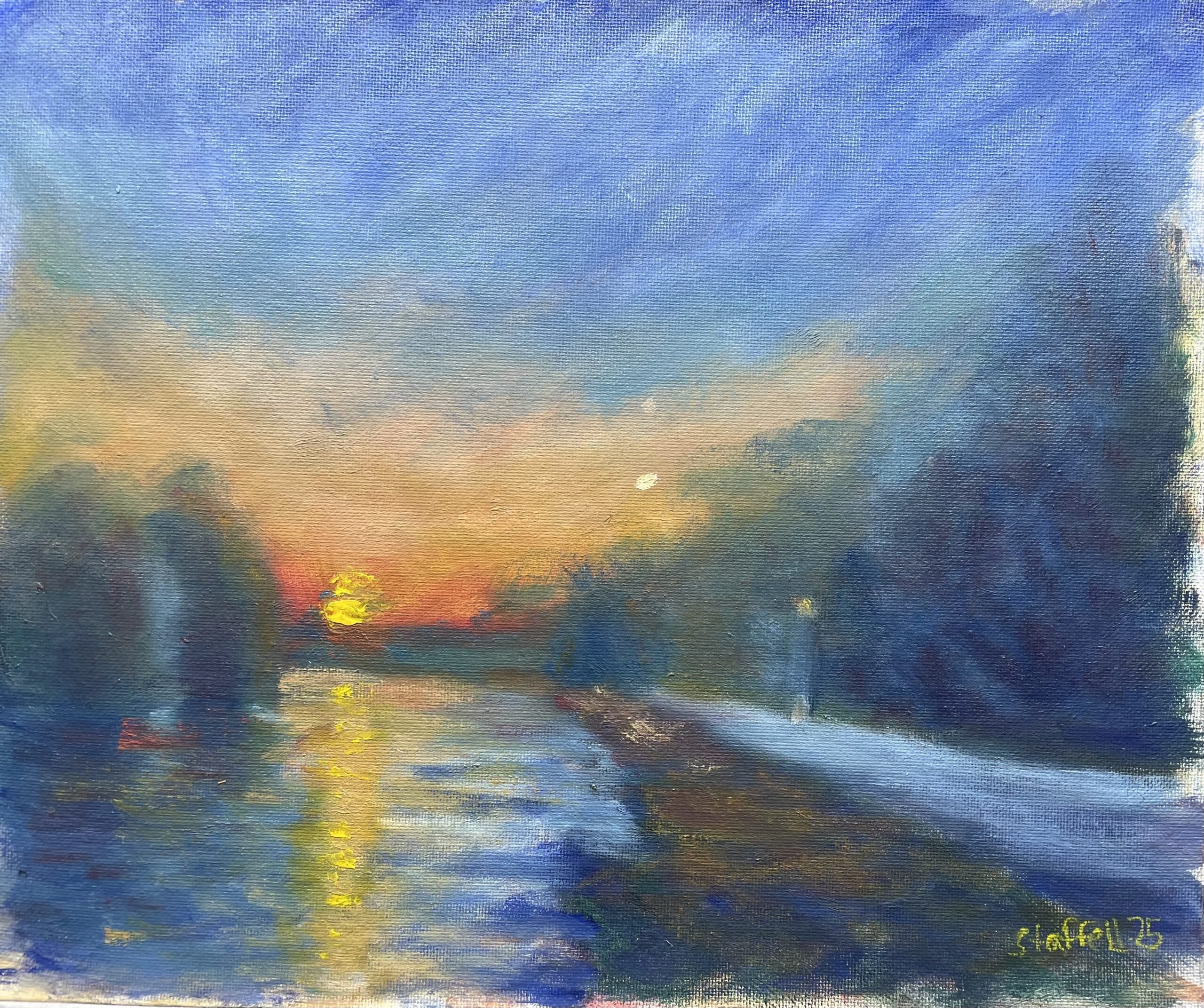 Study for Cholmondey Walk sunset