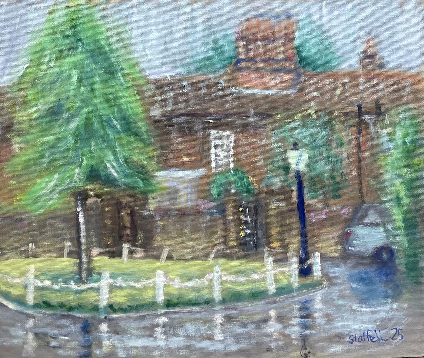 Corner of Old Palace rain