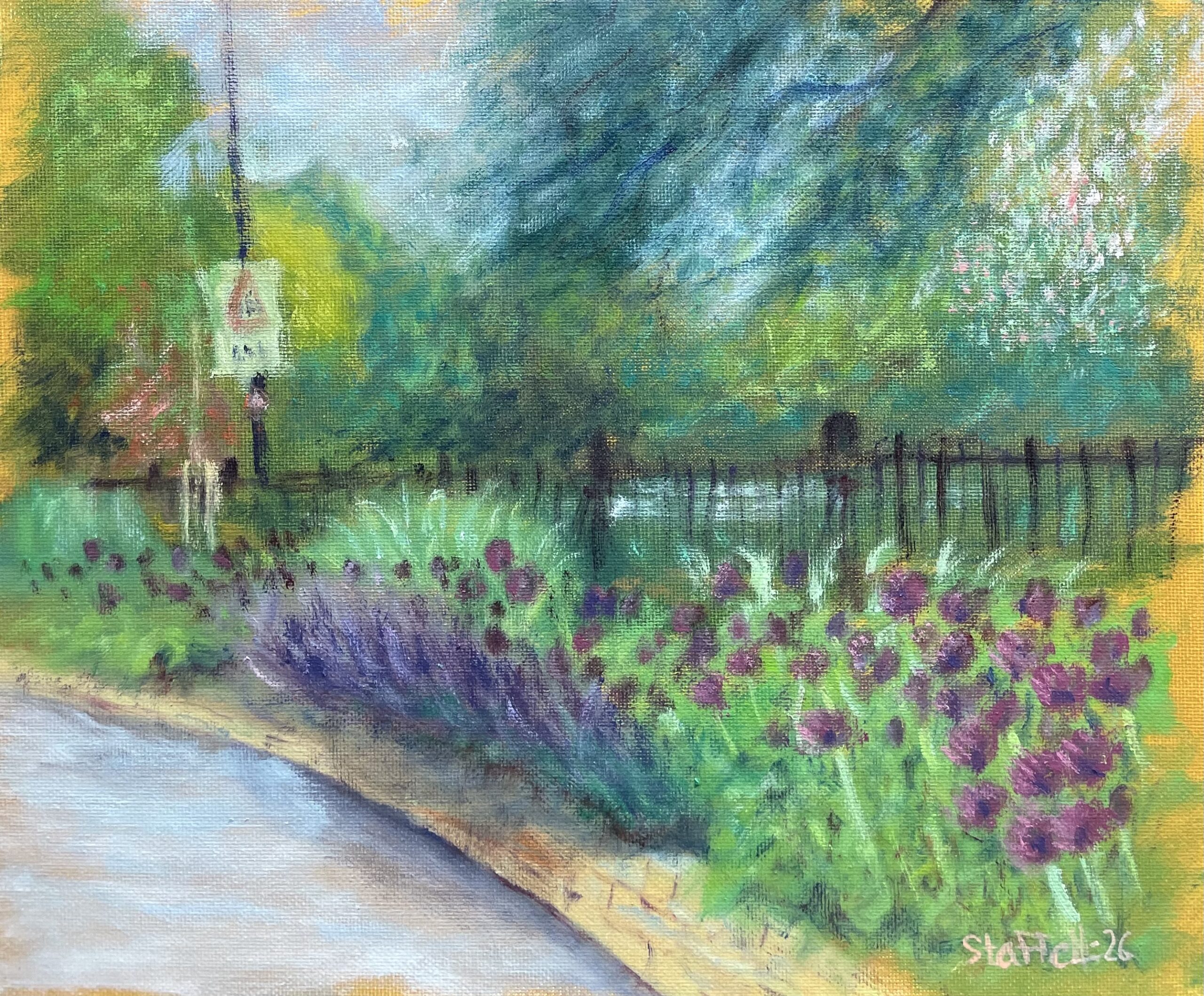 Lavender amongst alliums
